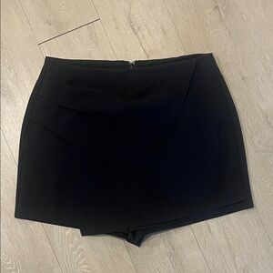 Fashion Nova Black Asymmetric Skort Shorts